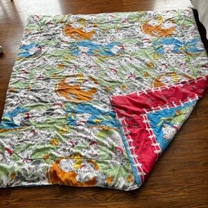 Vintage 90s Disney 101 Dalmations 75x83 Double Full Blanket Comforter Reversible